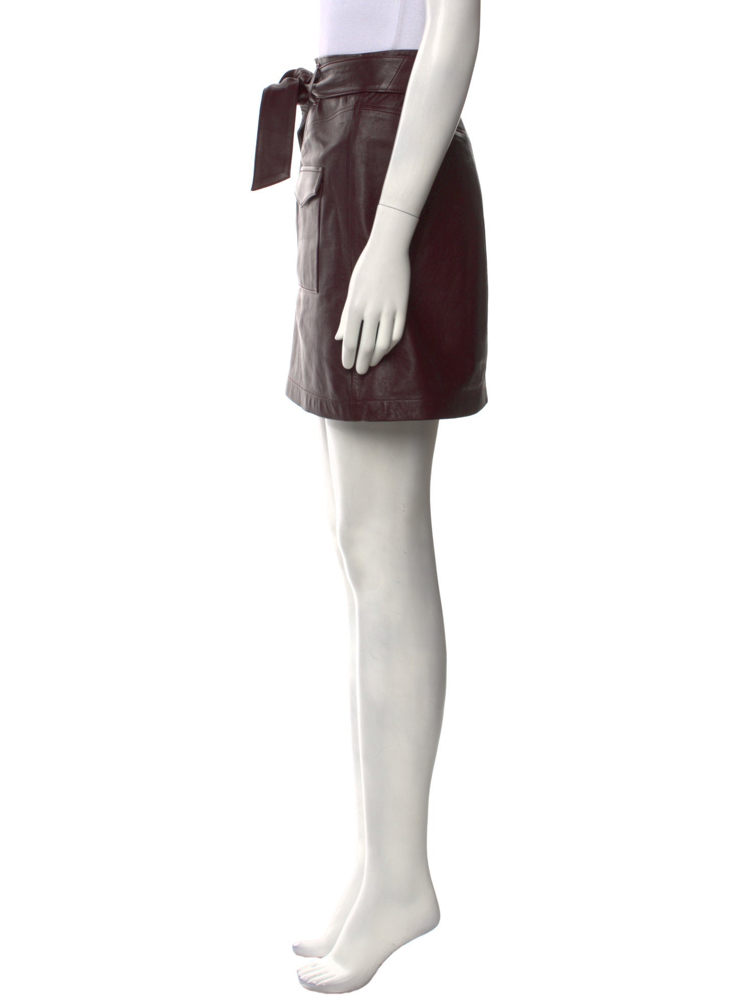 Intermix Lamb Leather Mini Skirt