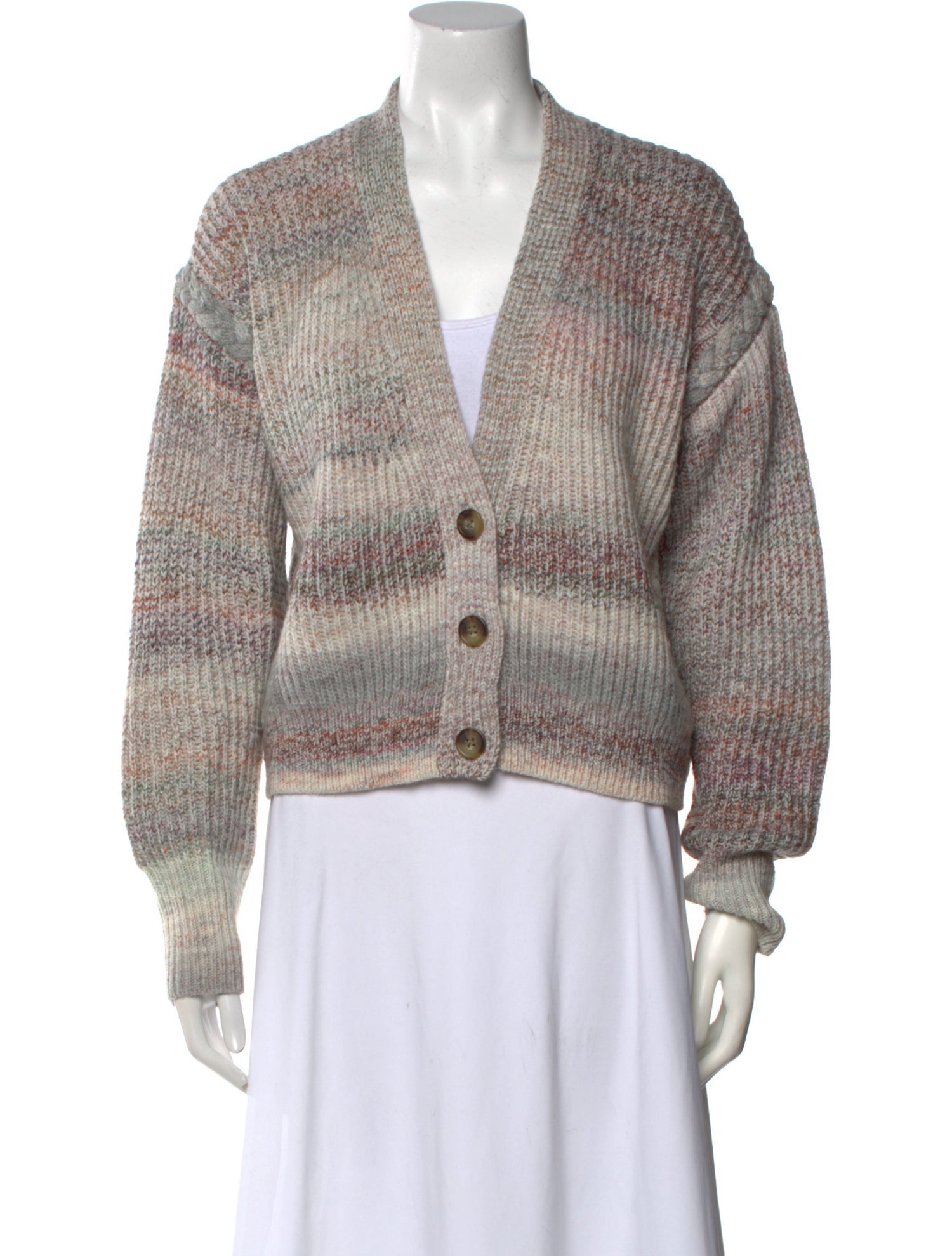 Intermix Striped V-Neck Sweater