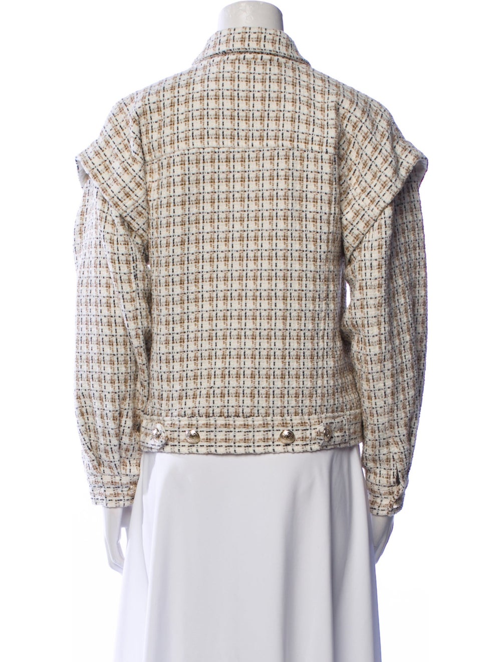 Intermix Jacket Neutrals Tweed Pattern Pointed Co… - image 3