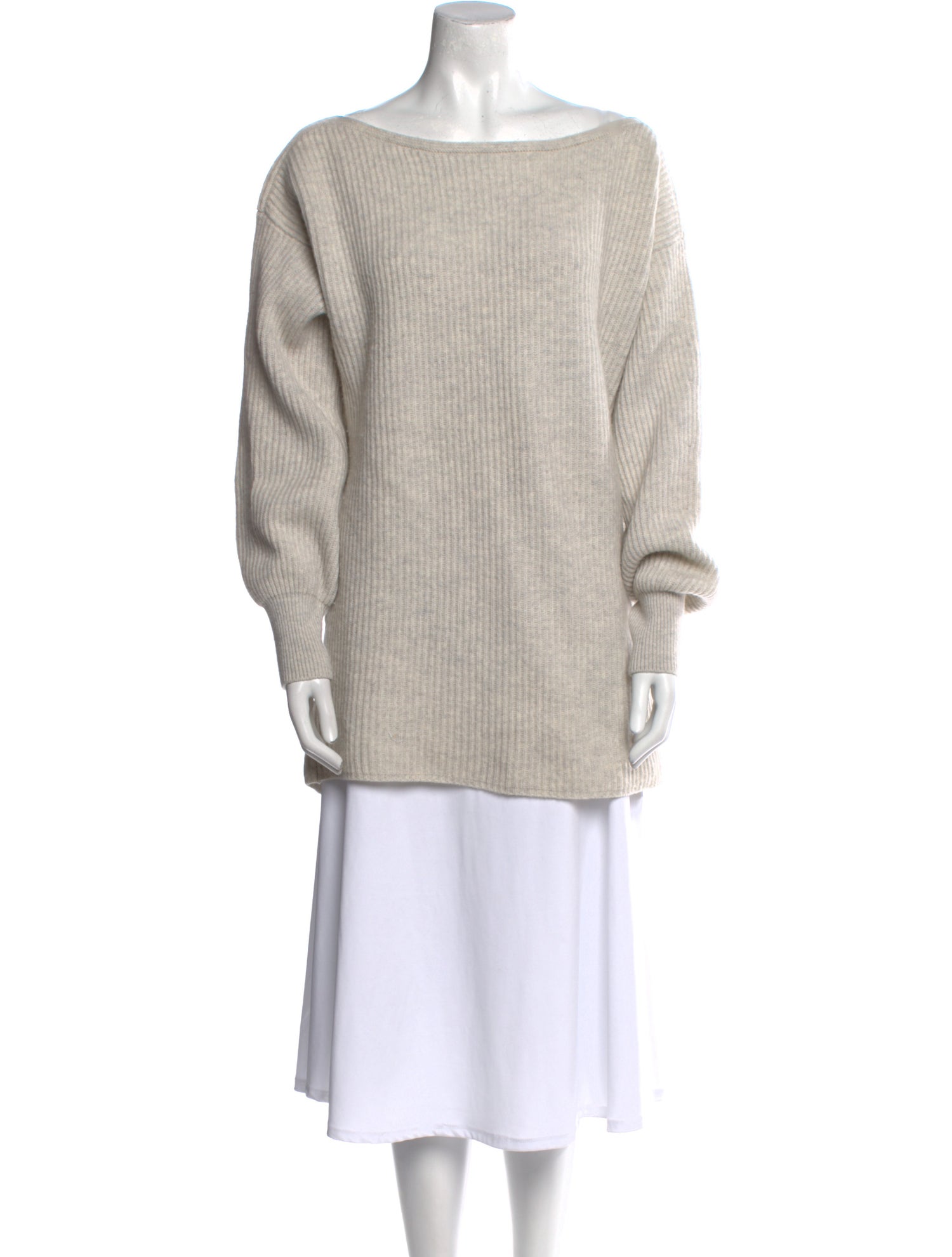 Intermix Wool Bateau Neckline Sweater