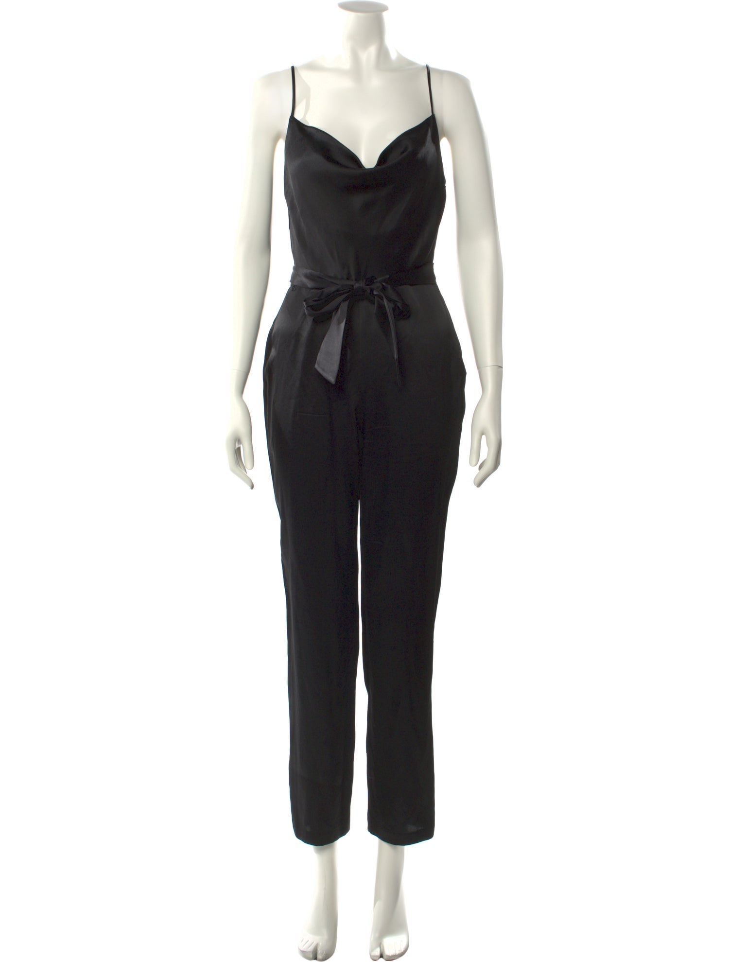 Intermix Silk Plunge Neckline Jumpsuit