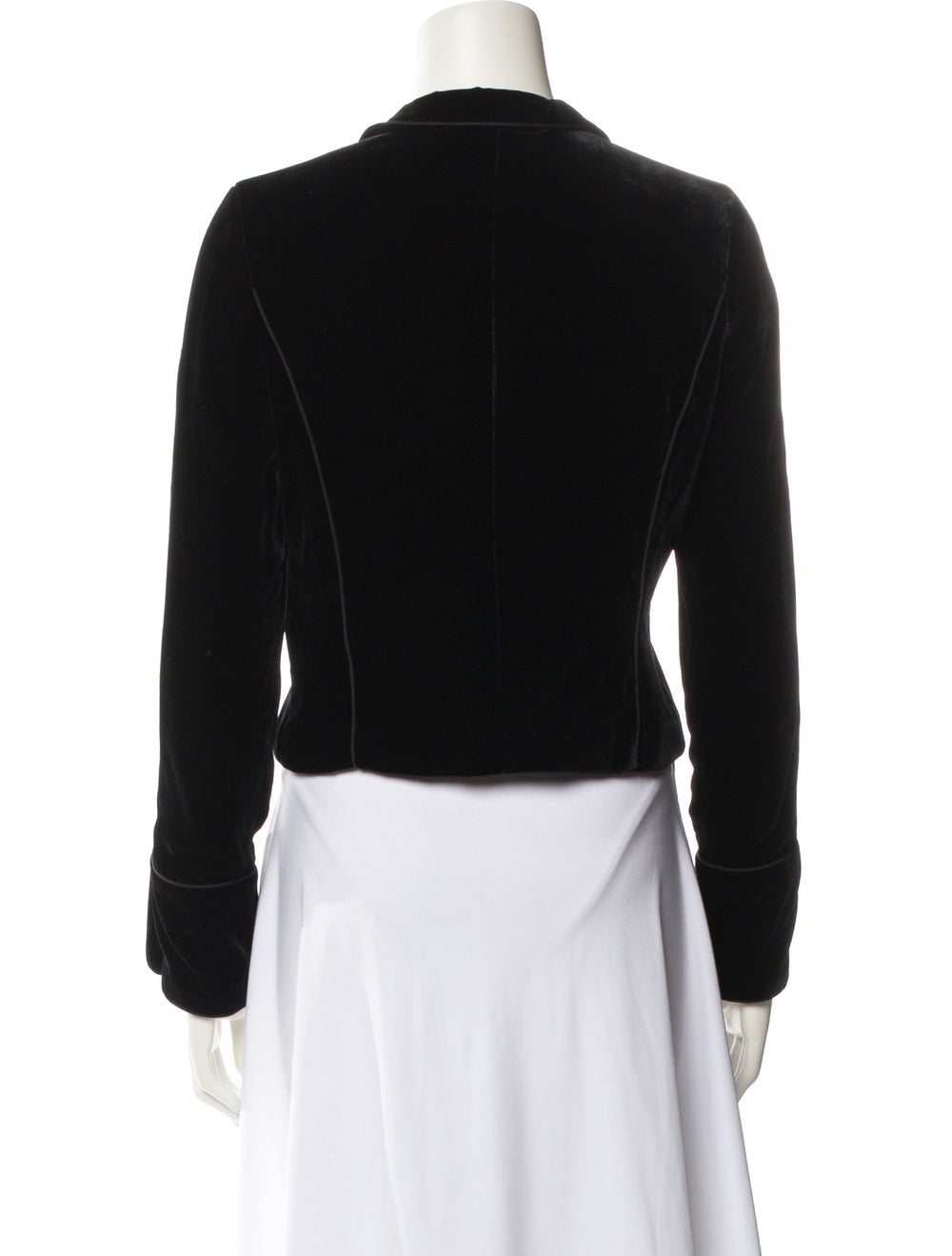 Intermix Evening Jacket Black Pointed Collar Hook… - image 3