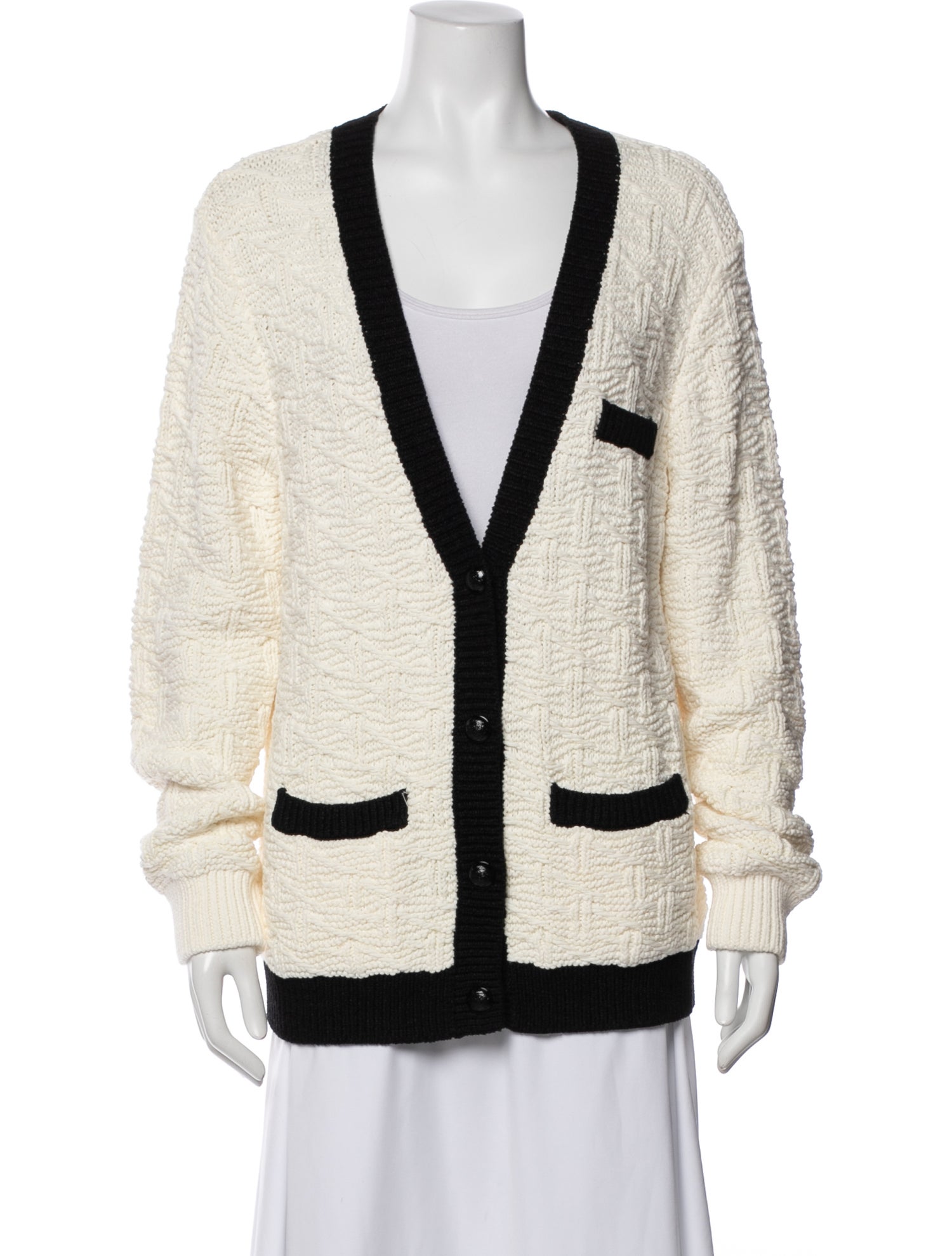 Intermix Striped V-Neck Sweater