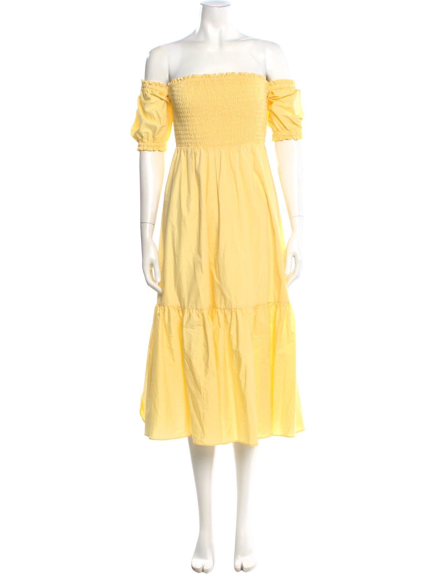 Intermix Off-The-Shoulder Knee-Length Dress