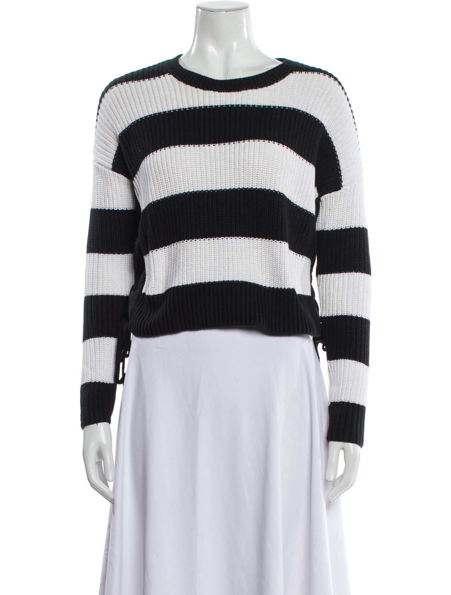 Intermix Striped Crew Neck Sweater