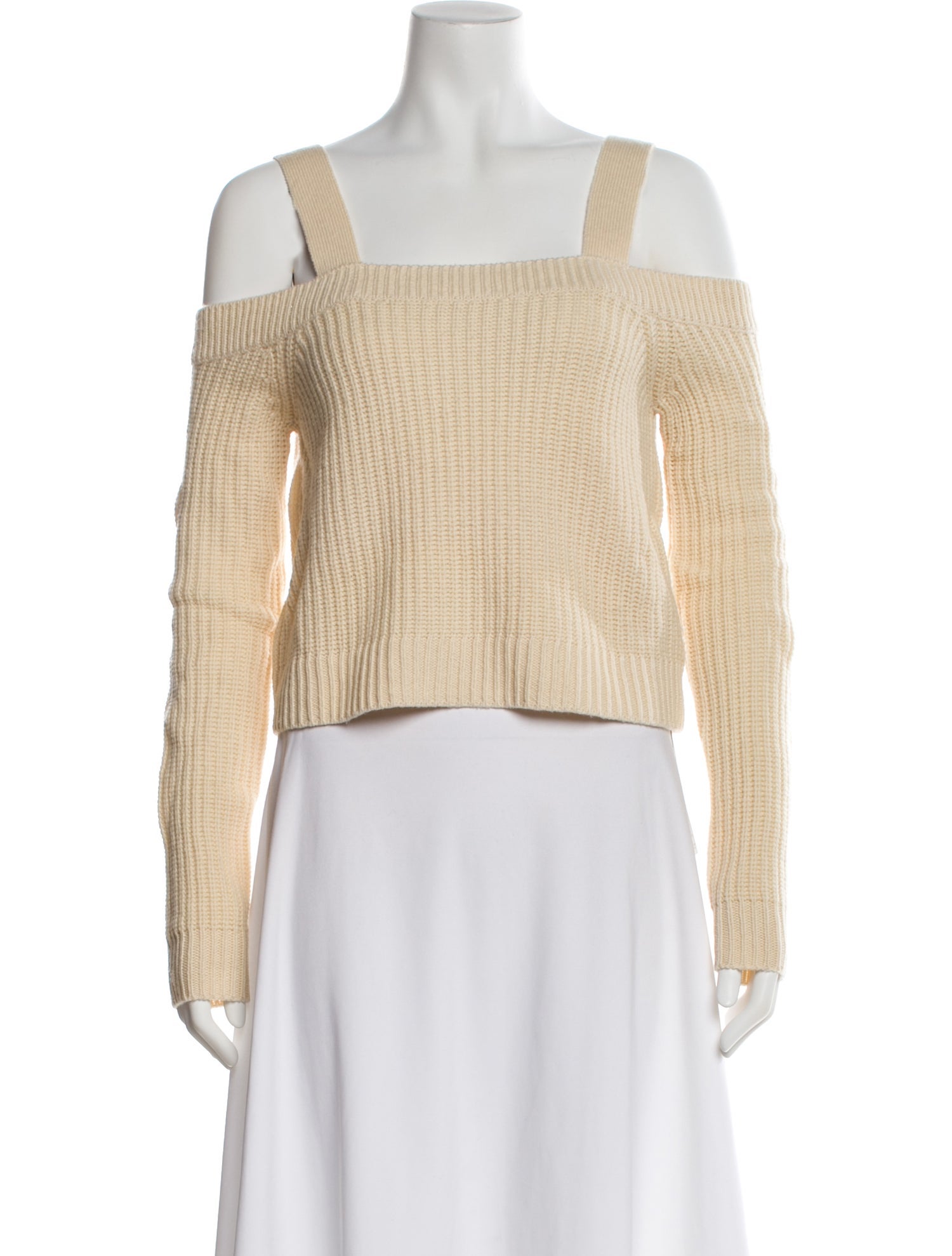 Intermix Wool Off-The-Shoulder Sweater