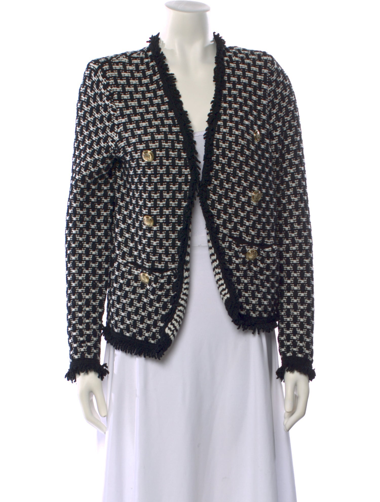 Intermix Printed V-Neck Sweater