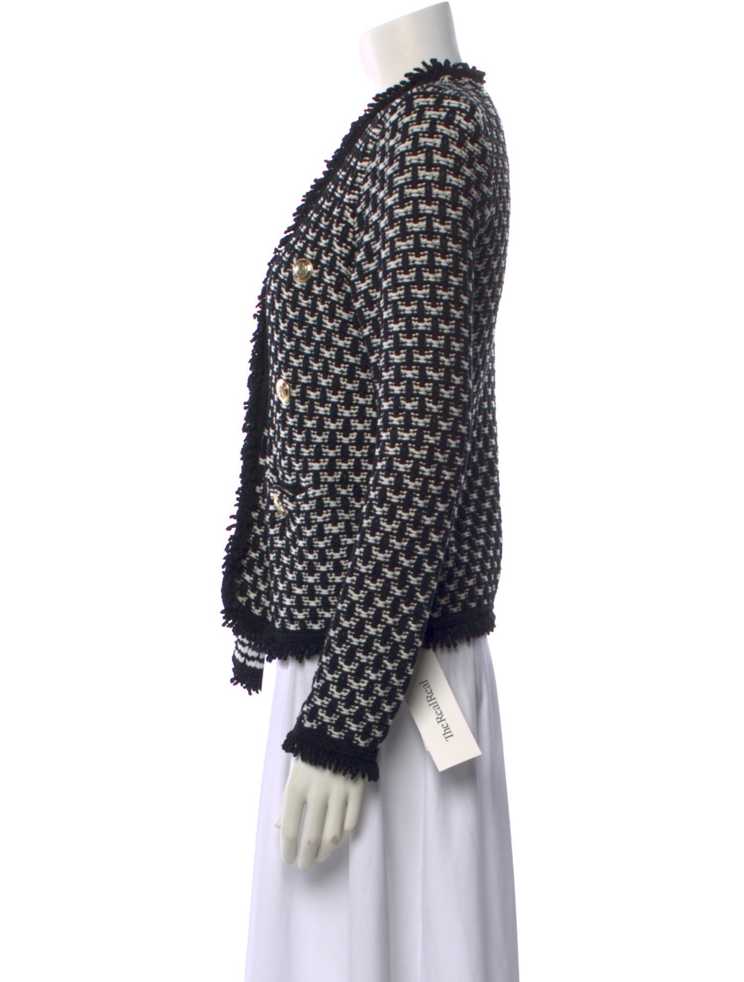 Intermix Printed V-Neck Sweater