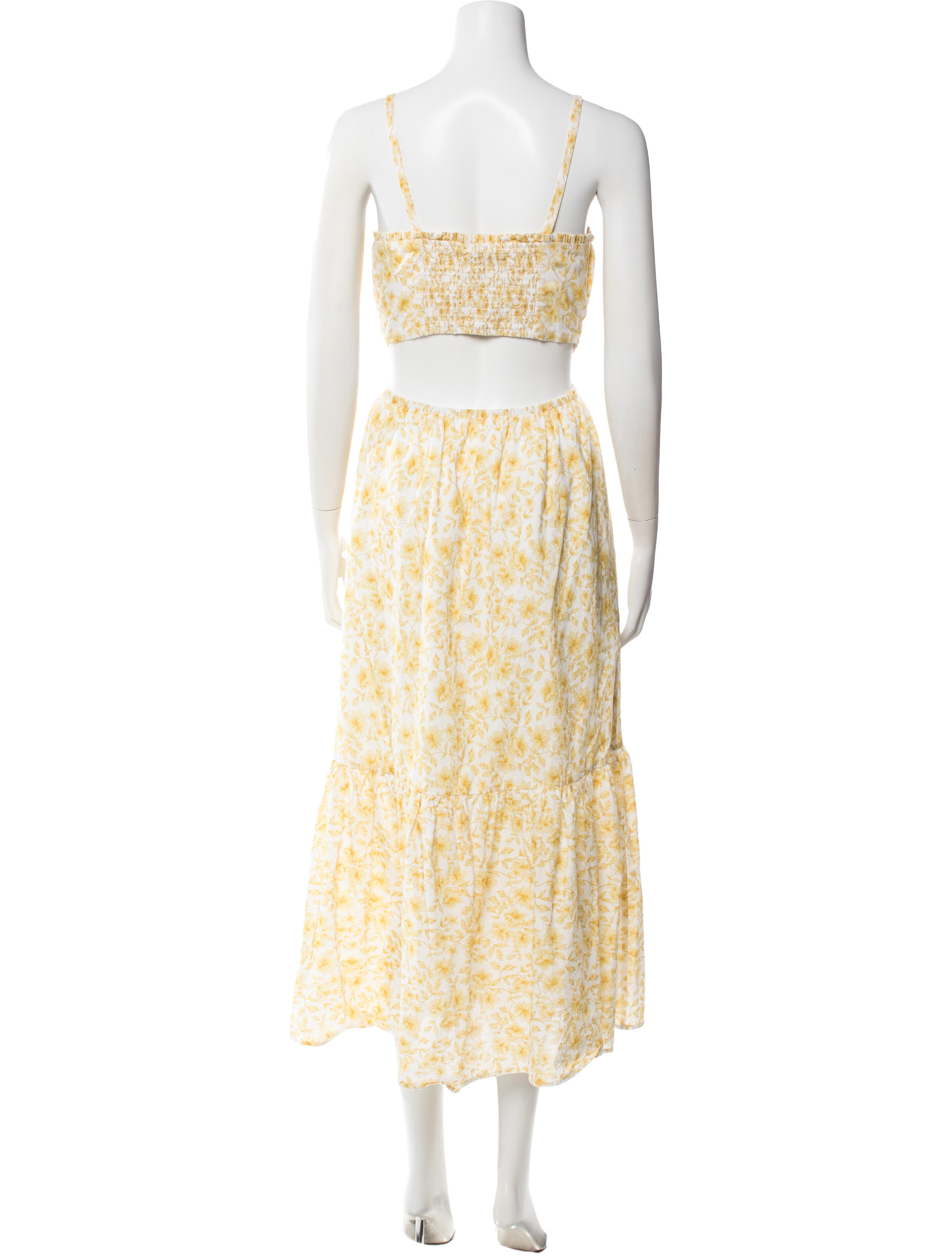 intermix gold dress Floral Print Midi Length Velvet dress