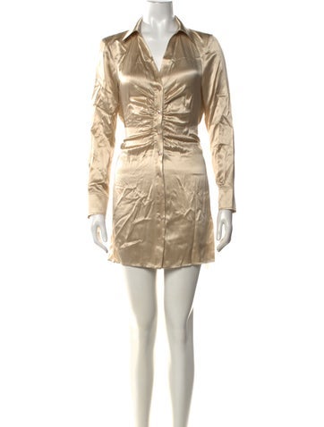 Pre-owned Intermix Silk Mini Dress In Neutrals