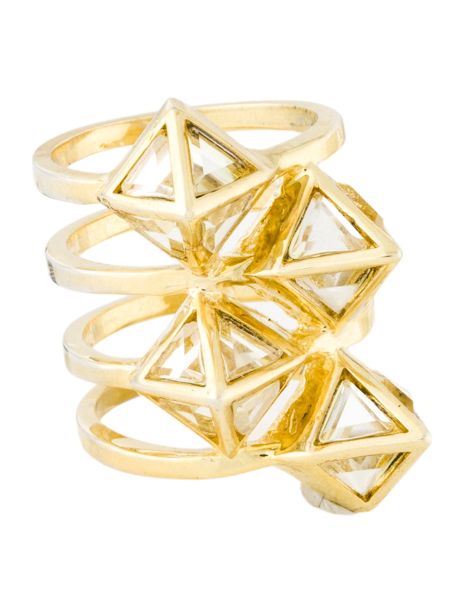 Isharya Crystal Pyramid Cocktail Ring
