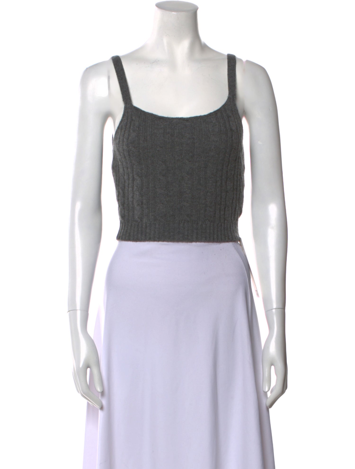 Izaak Azanei Merino Wool Square Neckline Crop Top