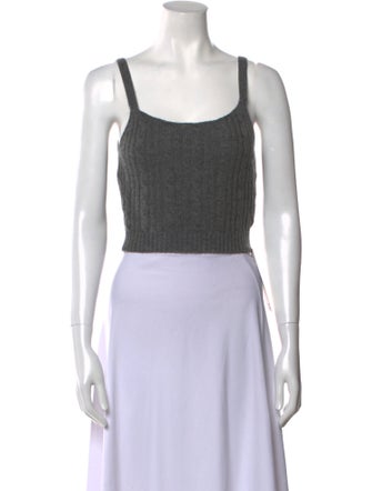 Izaak Azanei Merino Wool Square Neckline Crop Top