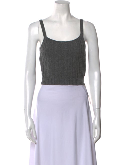 Izaak Azanei Merino Wool Square Neckline Crop Top