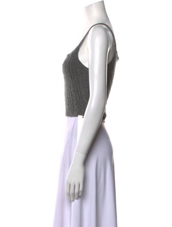 Izaak Azanei Merino Wool Square Neckline Crop Top