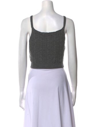 Izaak Azanei Merino Wool Square Neckline Crop Top