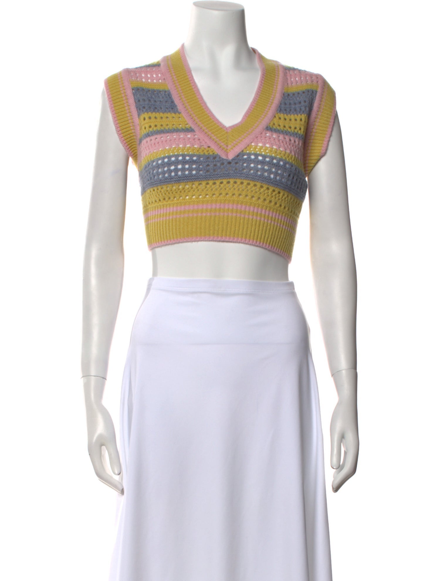 Izaak Azanei Merino Wool Striped Crop Top w/ Tags