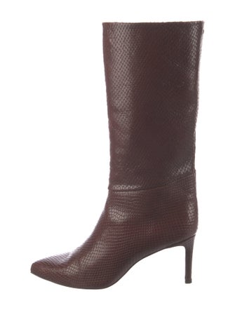 Inez Embossed Leather Riding Boots