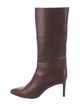 Inez Embossed Leather Riding Boots
