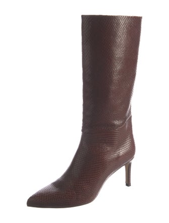 Inez Embossed Leather Riding Boots