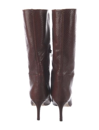 Inez Embossed Leather Riding Boots