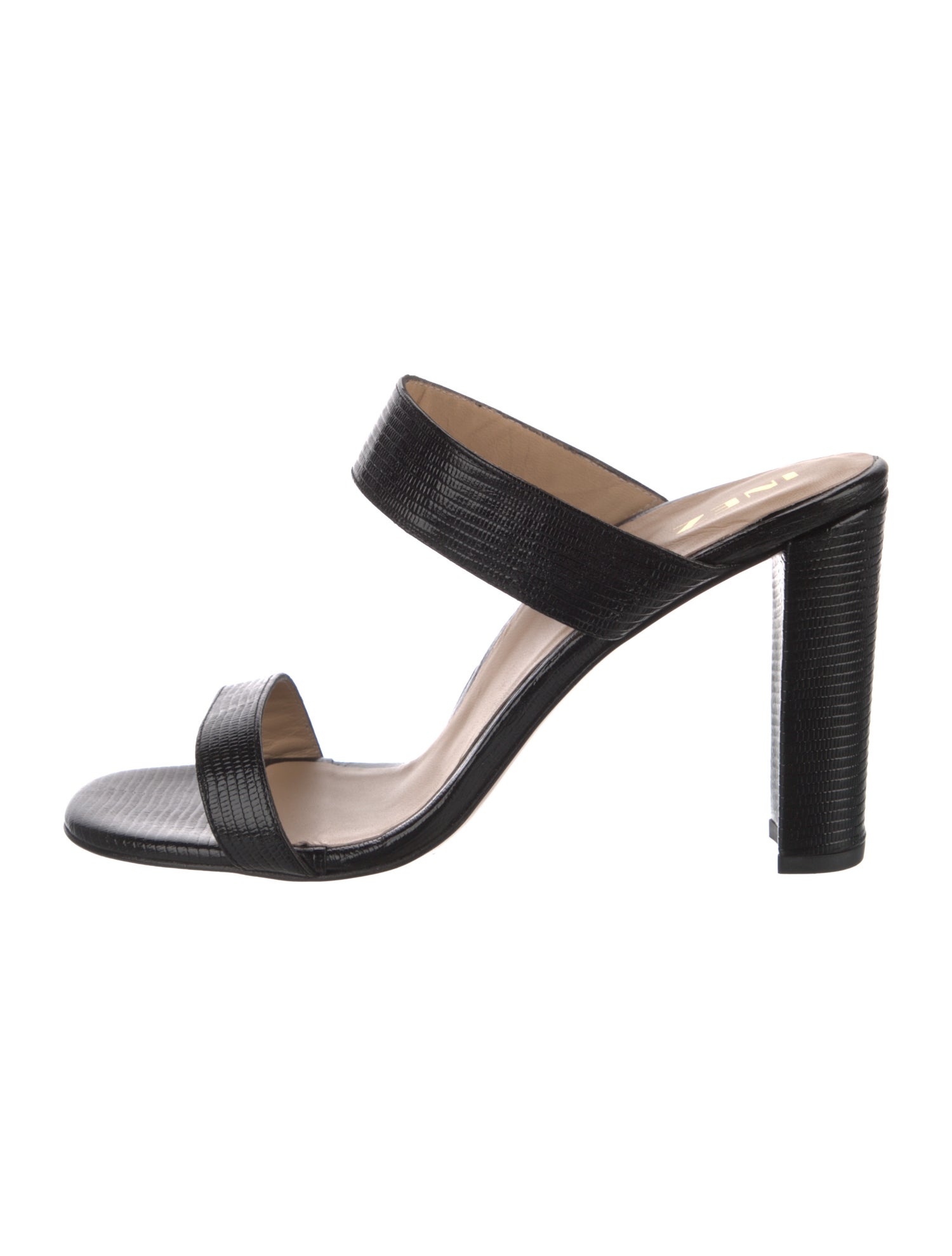 Inez Embossed Leather Slides