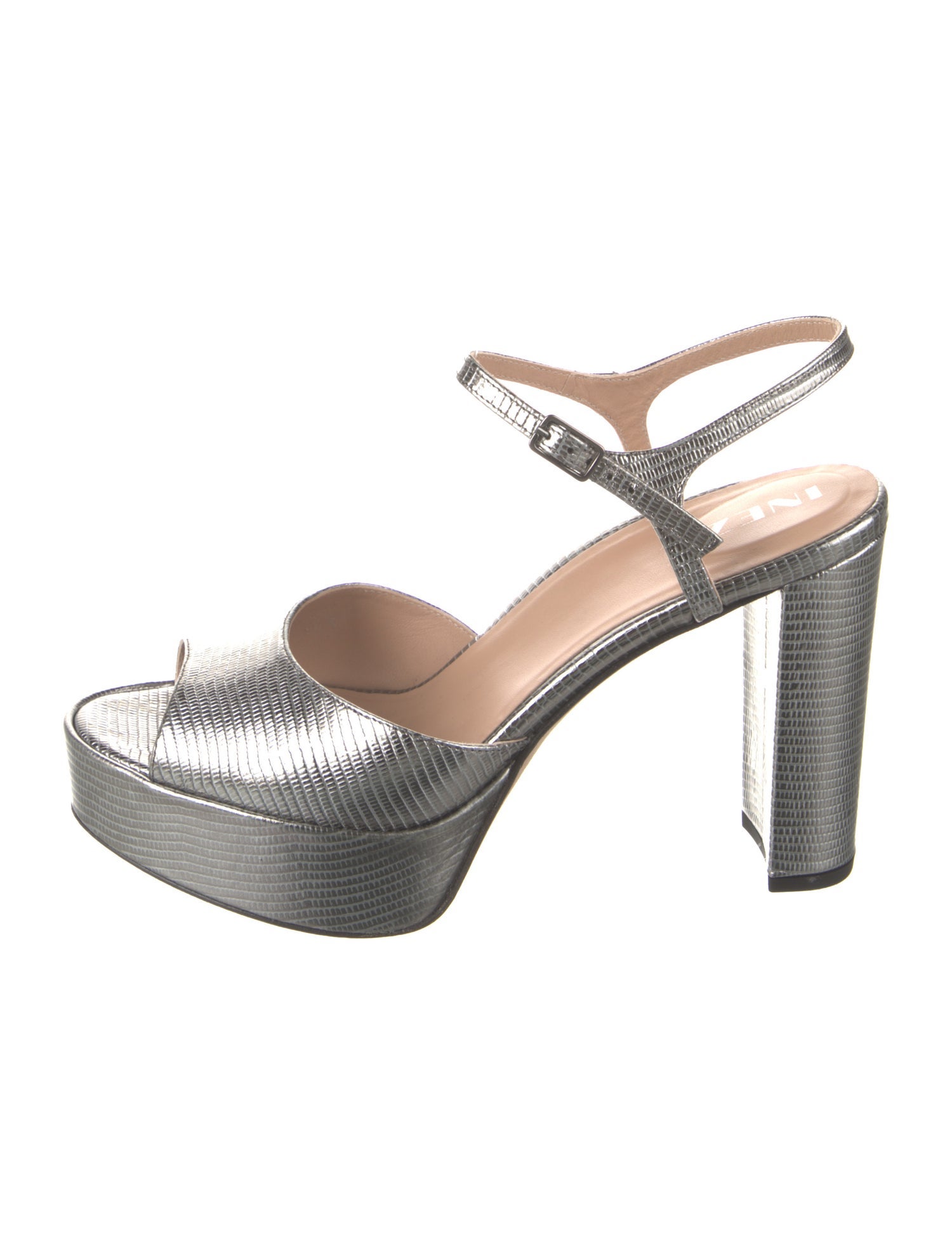 Inez Embossed Leather Sandals