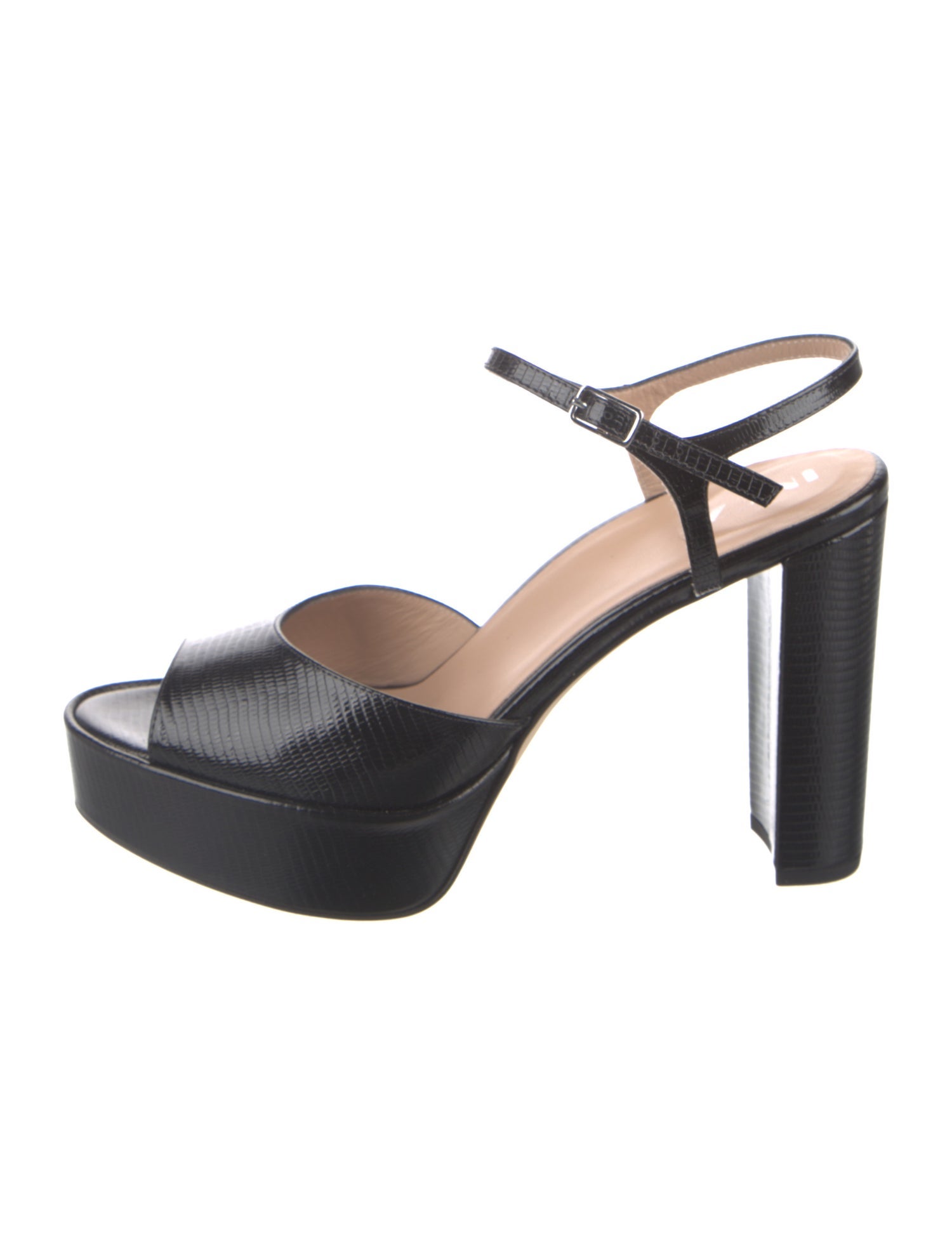 Inez Embossed Leather Sandals