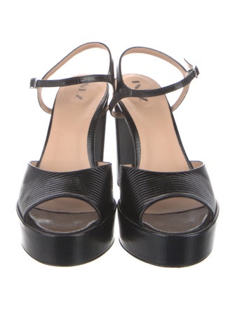 Inez Embossed Leather Sandals