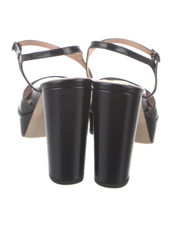 Inez Embossed Leather Sandals