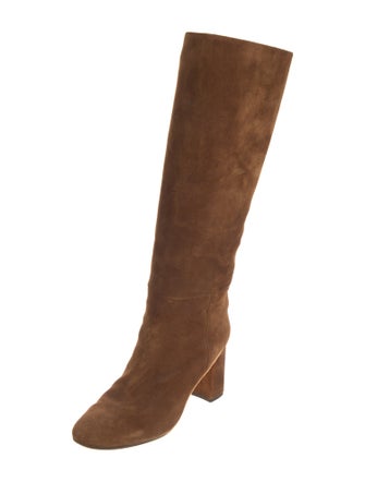 Inez Suede Leather Trim Embellishment Boots