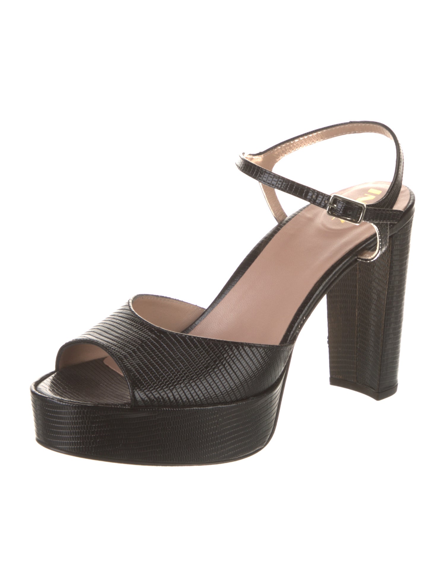 Inez Embossed Leather Slingback Pumps