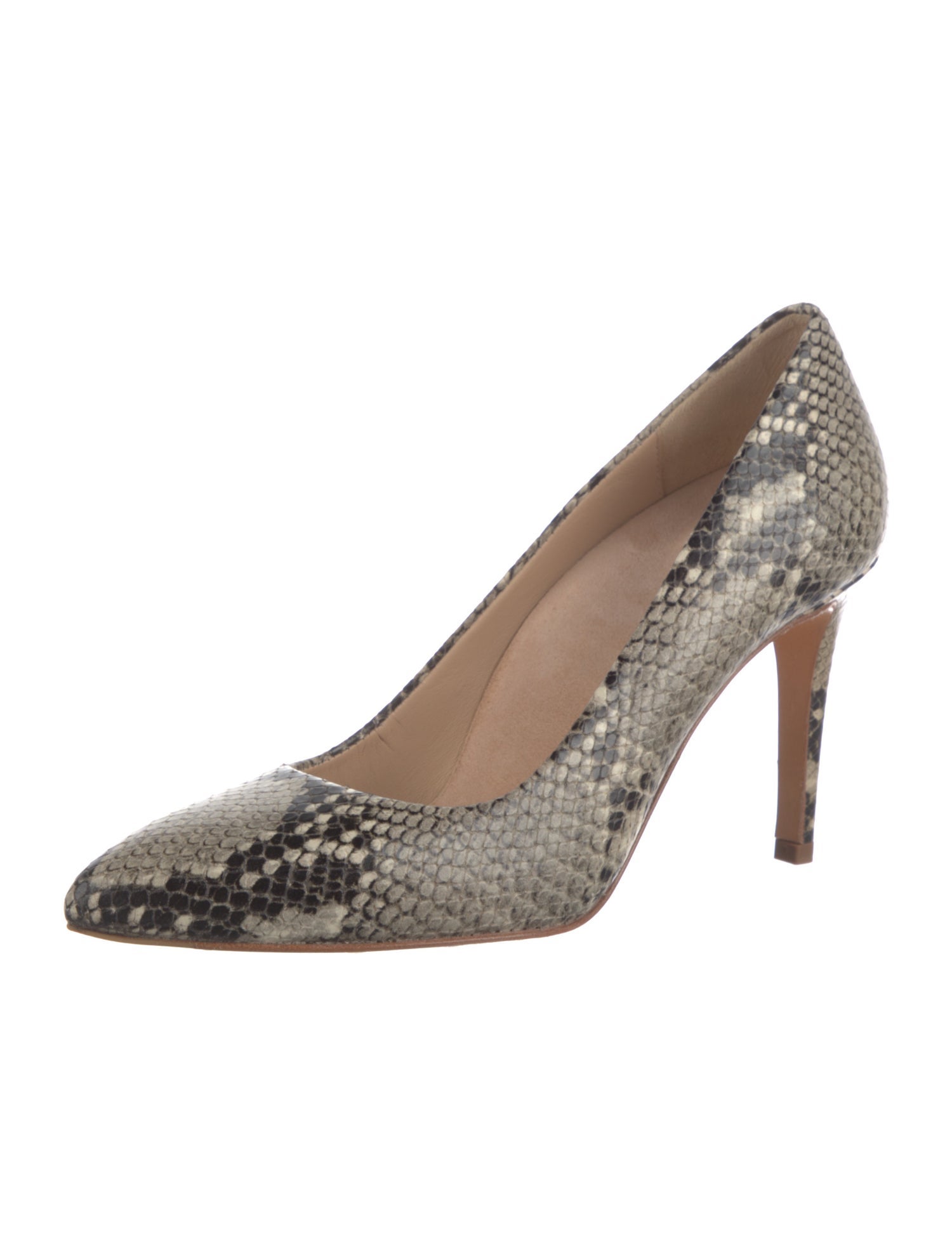 Inez Embossed Leather Animal Print Pumps