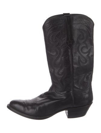 J. B. Hill Leather Embroidered Accent Western Boots