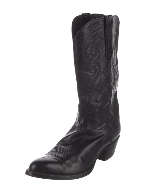 J. B. Hill Leather Embroidered Accent Western Boots