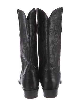 J. B. Hill Leather Embroidered Accent Western Boots