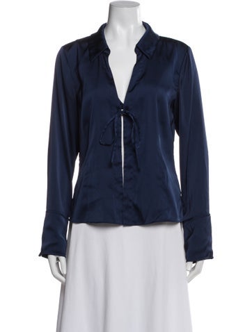 Pre-owned Simkhai Blouse Set V-neck Sports Bra In Blue