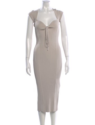 Pre-owned Simkhai Square Neckline Long Dress In Neutral