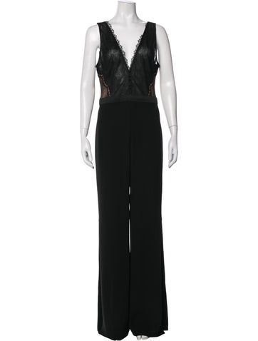 Pre-owned Simkhai V-neck Jumpsuit In Black