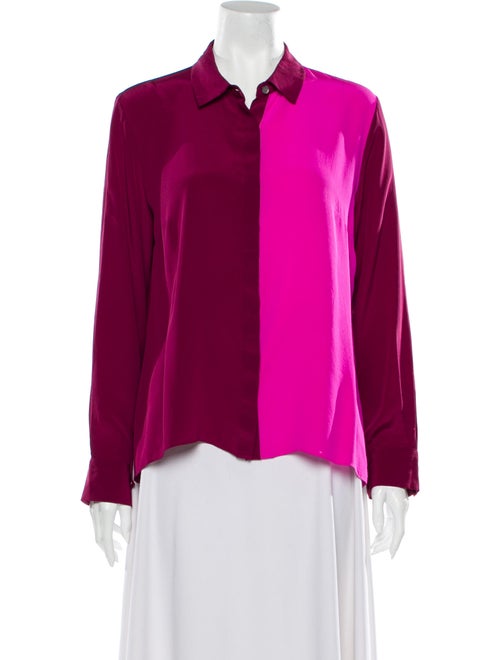 Jonathan Simkhai Silk Long Sleeve Blouse Pink