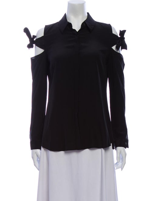 Jonathan Simkhai Silk Long Sleeve Blouse Black