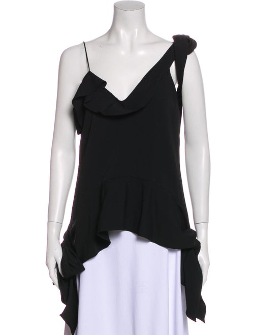 Jonathan Simkhai Asymmetrical Sleeveless Top Black