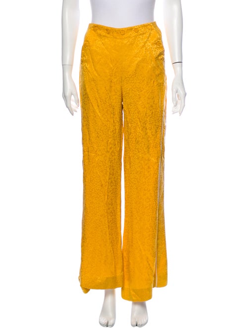 Jonathan Simkhai Printed Wide Leg Pants Yellow