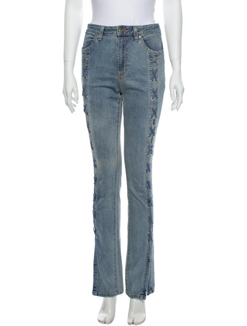 Jonathan Simkhai Mid-Rise Straight Leg Jeans Blue