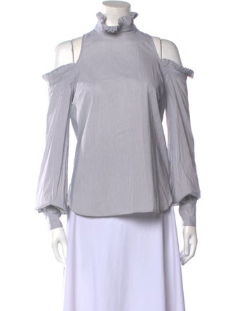 Jonathan Simkhai Mock Neck Long Sleeve Blouse