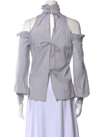 Jonathan Simkhai Mock Neck Long Sleeve Blouse