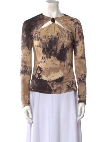 Jonathan Simkhai Tops Tie-Dye Print Crew Neck Blouse S
