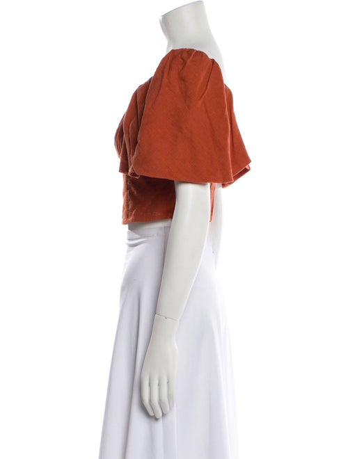 Jonathan Simkhai Square Neckline Short Sleeve Crop Top