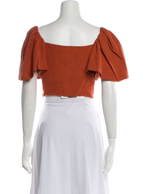 Jonathan Simkhai Square Neckline Short Sleeve Crop Top