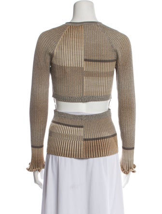 Jonathan Simkhai Colorblock Pattern Plunge Neckline Sweater